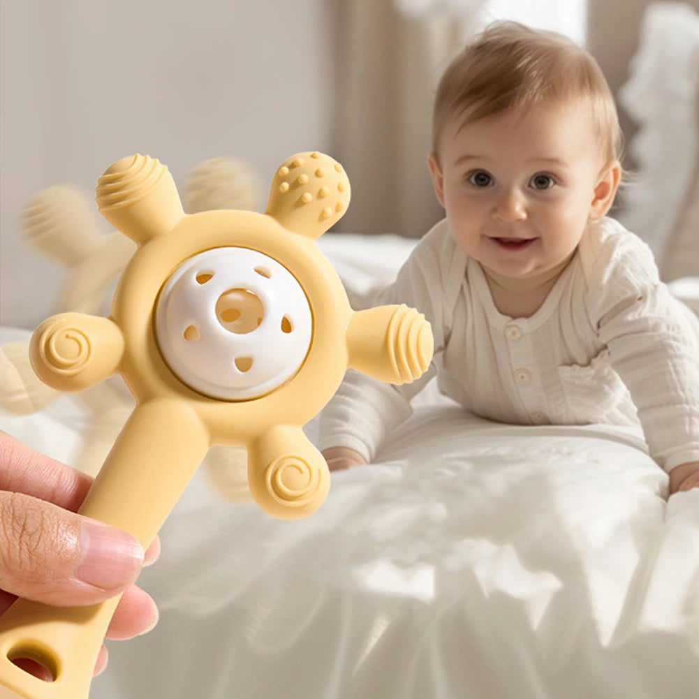 Candy Color Silicone Baby Teether & Rattle Toy
