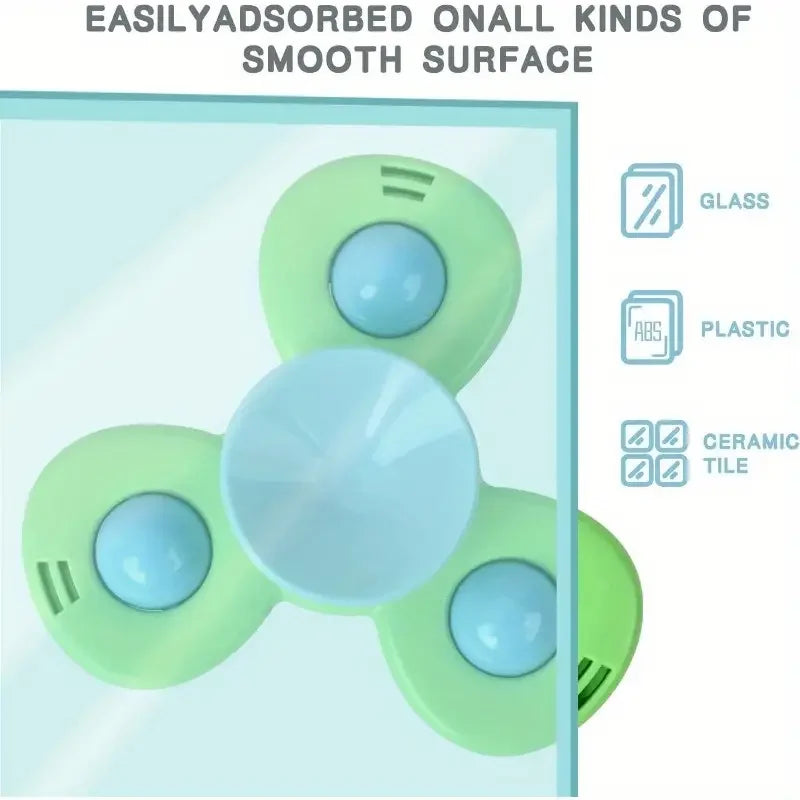 Cartoon Bug & Flower Suction Spinner Toy