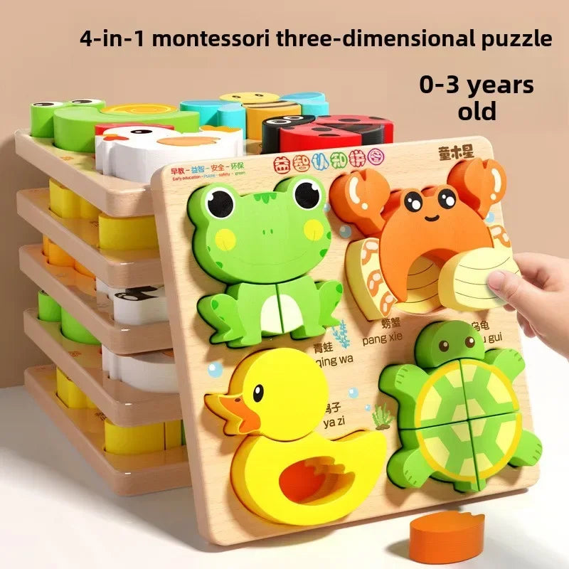 Montessori 3D Wooden Puzzle for Kids