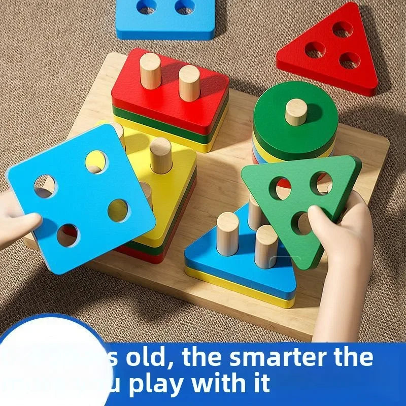 Montessori Wooden Sorting & Stacking Toy