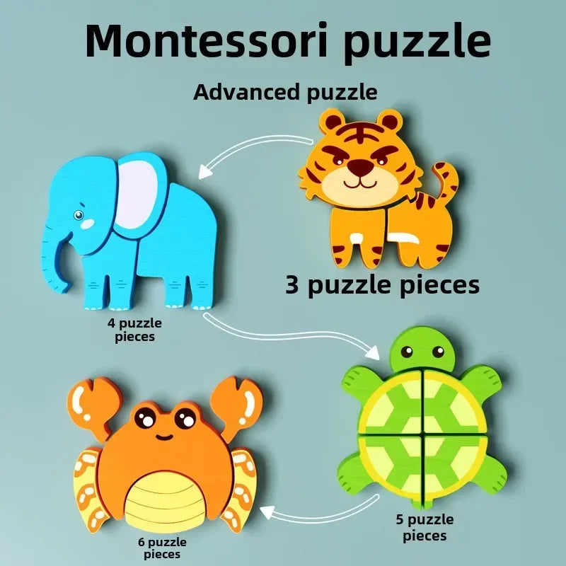 Montessori 3D Wooden Puzzle for Kids